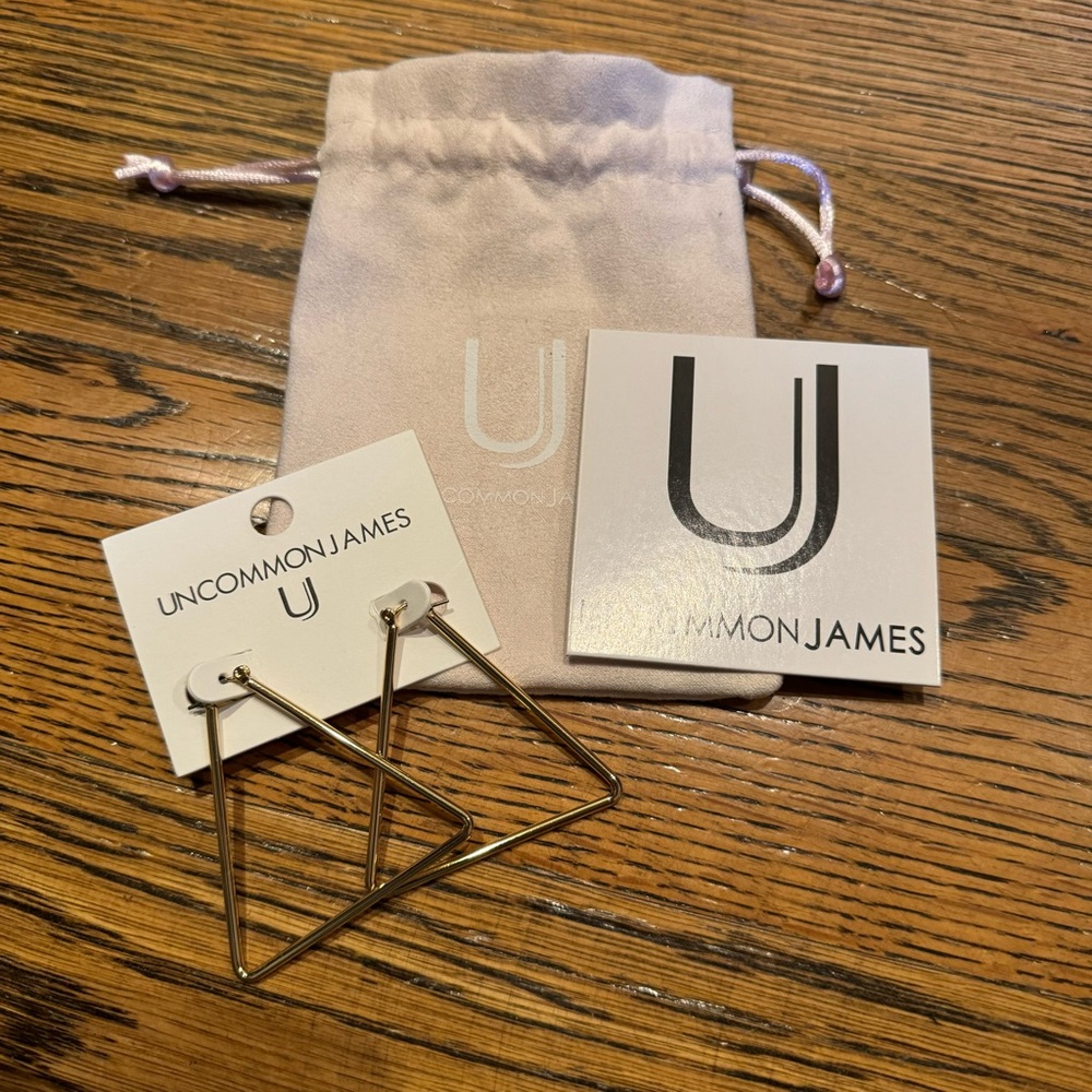 NWT UNCOMMON JAMES Chemistry Gold Triangle Earrings